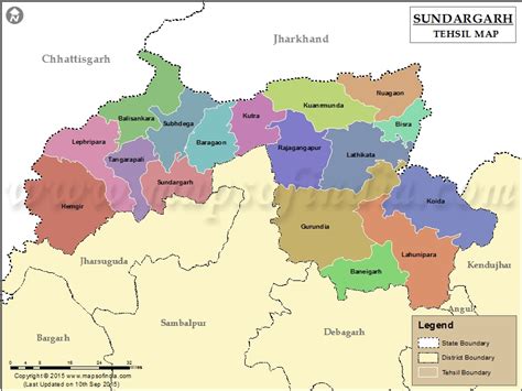 Sundargarh Tehsil Map, Sundargarh Tehsils