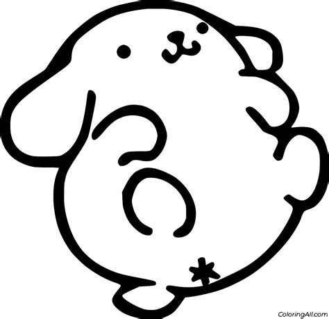 Pompompurin Golden Retriever Coloring Page - ColoringAll