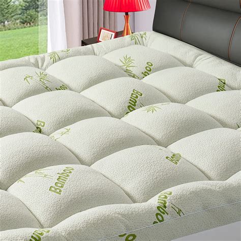 PATSBA Bamboo Extra Thick King Mattress Topper for Back Pain Quilted ...