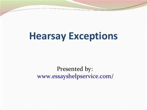 Hearsay Exceptions