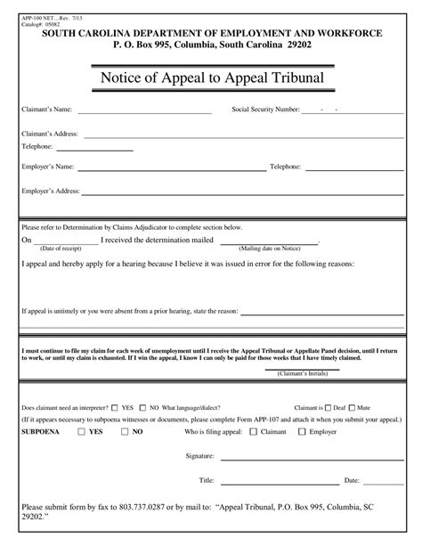 Form APP-100 - Fill Out, Sign Online and Download Printable PDF, South ...