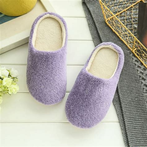 LINKABC - Women Men Winter Warm Slippers Fleece Anti-Slip Slippers ...