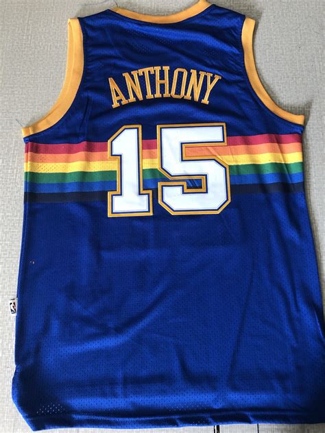 Men 15 Carmelo Anthony Jersey Special Blue Denver Nuggets Jersey ...