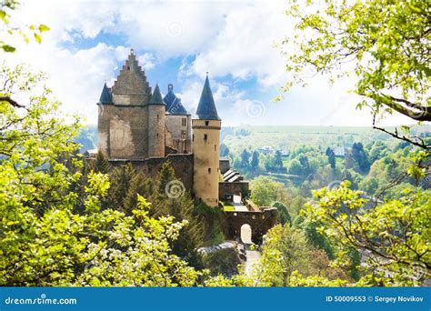 View of Vianden Castle in Luxembourg from the Hill Stock Image - Image of heritage, forest: 50009553