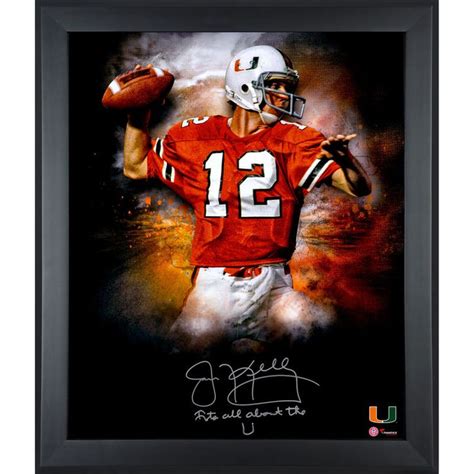 Jim Kelly Miami Hurricanes Fanatics Authentic Framed Autographed 20" x ...