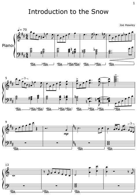 Introduction to the Snow - Sheet music for Piano