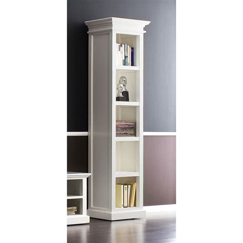 Halifax Solid Mahogany Wood Bookcase in White Distressed Finish - Walmart.com - Walmart.com