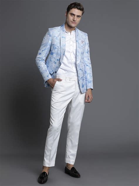 Rent Sky Blue Stylish Blazer - Modern & Elegant Formal Wear