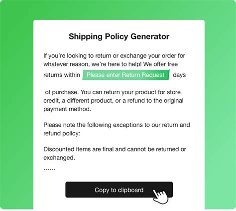 Free Shopify Shipping Policy Generator online & Template - Pipiads