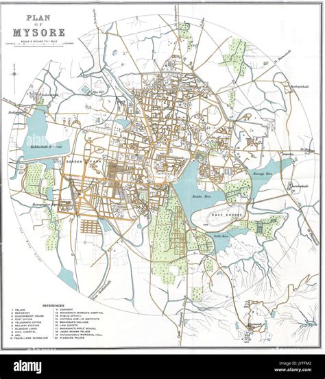 Mysore city Gazetteer map 1897 Stock Photo - Alamy