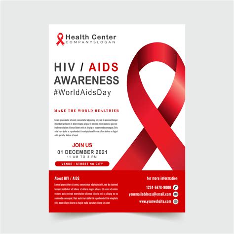 hiv aids awareness poster template design 4649663 Vector Art at Vecteezy