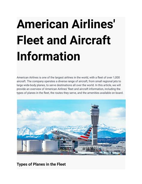 American Airlines' Fleet and Aircraft Information by Julia Smith - Issuu