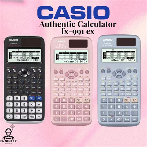 Authentic Casio Calculator fx-991ex Classwiz pink blue black scientific Engr. Guides 991 ex ...