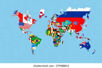 World Countries Flags Map Symbols Complete Stock Illustration 279562937 | Shutterstock