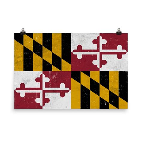 Maryland Flag Maryland Flag Art Maryland State Maryland - Etsy