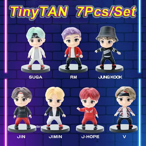 [Free Gift] 7Pcs/Set TinyTAN BTS Tiny TAN Bangton Boys Mini Anime ...