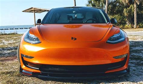 This Orange-Wrapped Tesla Model 3 Looks Alluring!