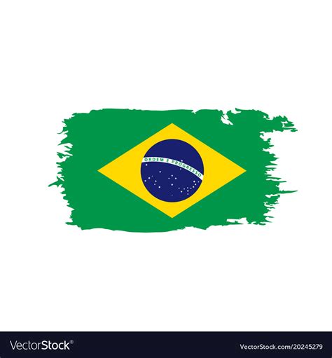 Brazil flag Royalty Free Vector Image - VectorStock