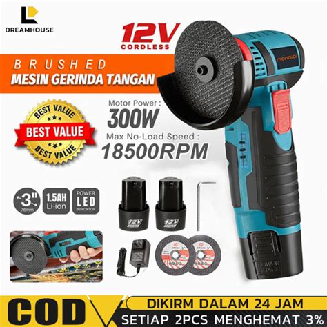 Mesin Gerinda Tangan Angle Grinder Cordless Brushless Mesin Gerinda ...