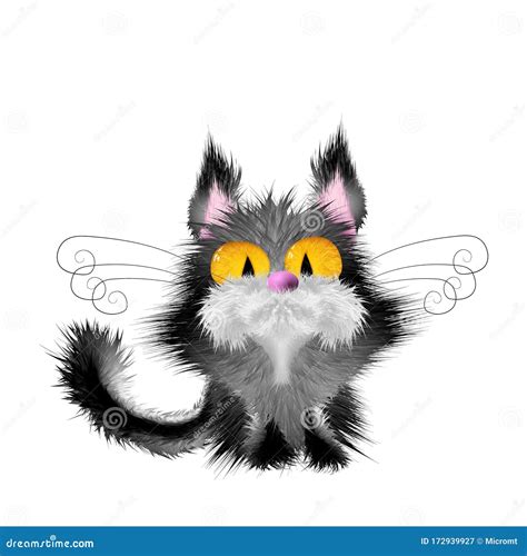 Fluffy Black Cat Cartoon - Maine coon cat icons and fluffy cat in roses ...