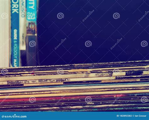 Vintage Vinyl Record Sleeves Stacked Stock Photo - Image of seventies ...