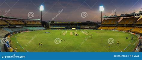 Chepauk cricket stadium editorial stock image. Image of sunset - 32947134