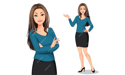 Premium Vector | Beautiful business woman illustration