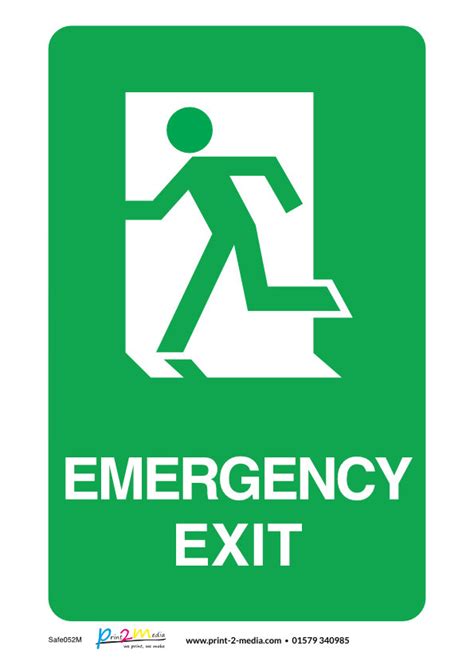 Emergency Exit Safety Sign