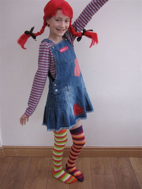 Pippi Longstocking costume | World book day costumes, Book day costumes, Book characters dress up