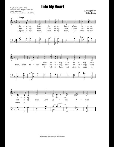 Into My Heart sheet music for Organ download free in PDF or MIDI