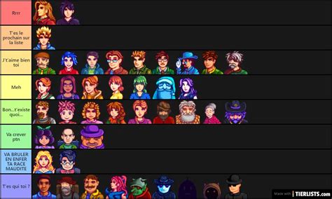 stardew valley characters Tier List Maker - TierLists.com