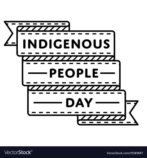 Indigenous people day greeting emblem Royalty Free Vector