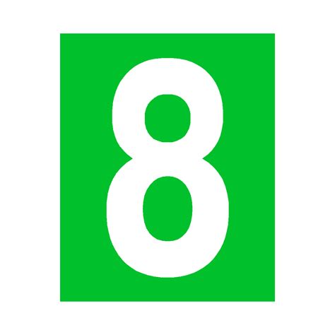 Green Number 8 Sticker | Safety-Label.co.uk