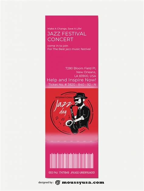 3+ Jazz Concert Ticket template example | Mous Syusa