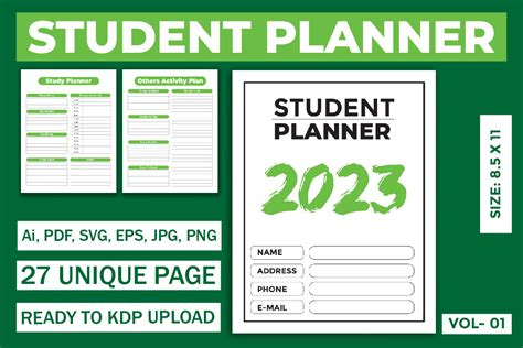 Student Planner Unique Templates 2023 Graphic by Creatohub · Creative ...