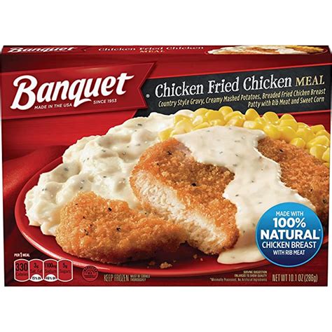 Banquet Classic Chicken Fried Chicken Frozen Single Serve Meal, 10.1 Ounce: Amazon.com: Grocery ...