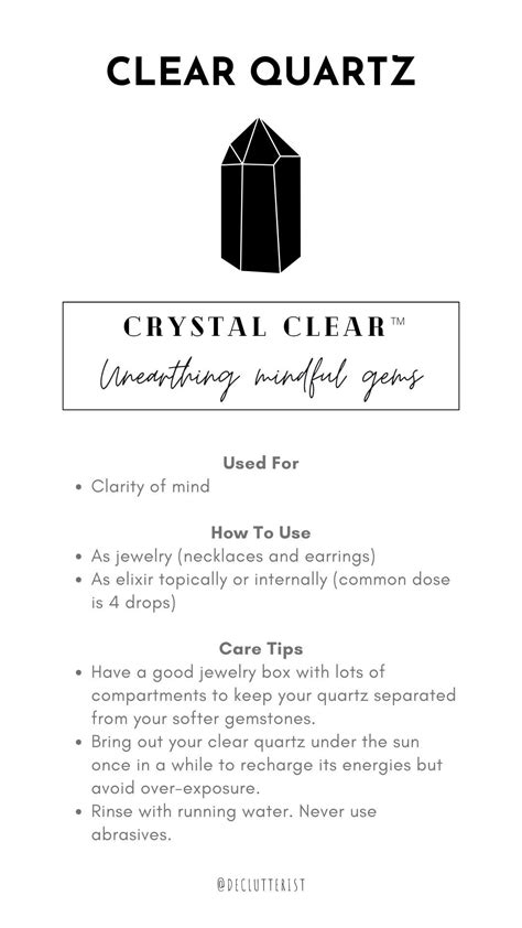#crystalclear | Crystals healing properties, Healing properties, Clear quartz crystal
