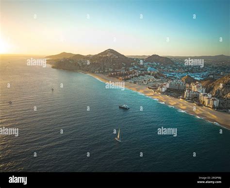 Cabo resorts on the Pacific Ocean beach, Baja California Stock Photo ...