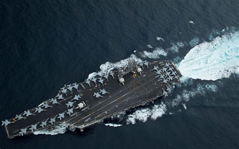 Download wallpapers USS Theodore Roosevelt, CVN-71, top view, American ...