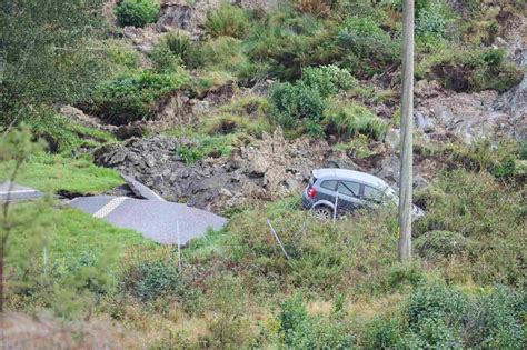 Large chunk of Swedish motorway collapses after landslide