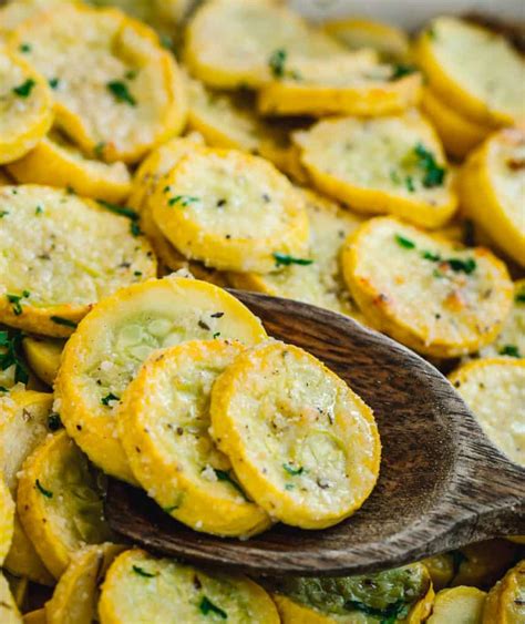 Roasted Yellow Squash with Parmesan Cheese and Herbs - Posh Journal