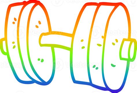 rainbow gradient line drawing of a cartoon weights 40257891 PNG