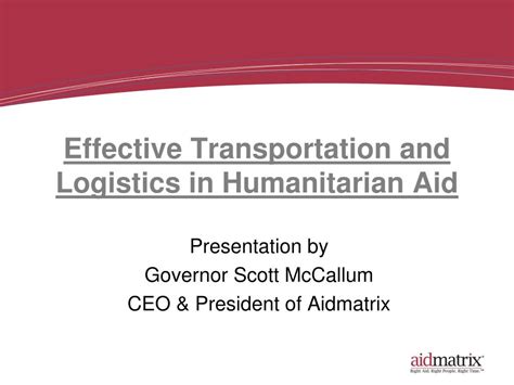 PPT - Effective Transportation and Logistics in Humanitarian Aid PowerPoint Presentation - ID ...