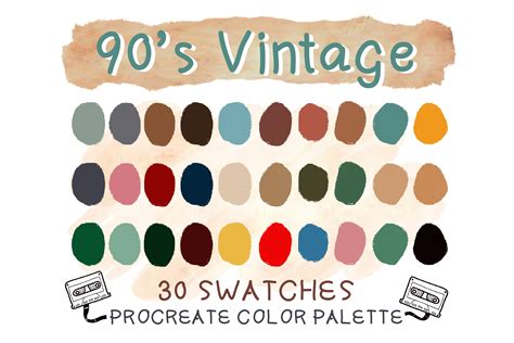 90's Vintage Procreate Color Palettes Illustration par Duckyjudy store · Creative Fabrica