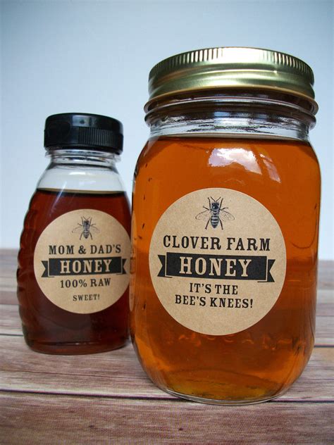 Custom Kraft Honey Bottle Labels are perfect for backyard beekeepers ...