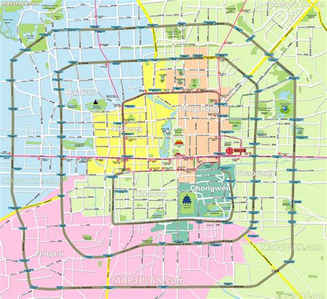 Beijing map - Districts & surrounding area neighborhoods (Xicheng ...