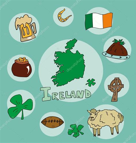 L'ensemble du profil national de l'état de la bande dessinée ireland du monde isolé — Image ...