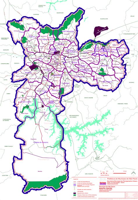 São Paulo City Base Map, Brazil