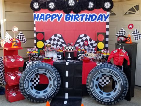 Race Car Birthday Party | Race car birthday party, Race car party decorations, Cars birthday ...