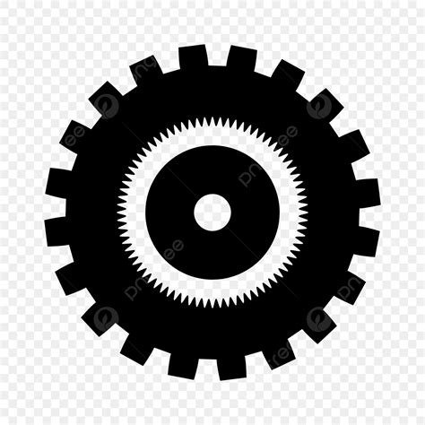 Gears Silhouette PNG Images, Element Silhouette Industrial Gear Shape ...